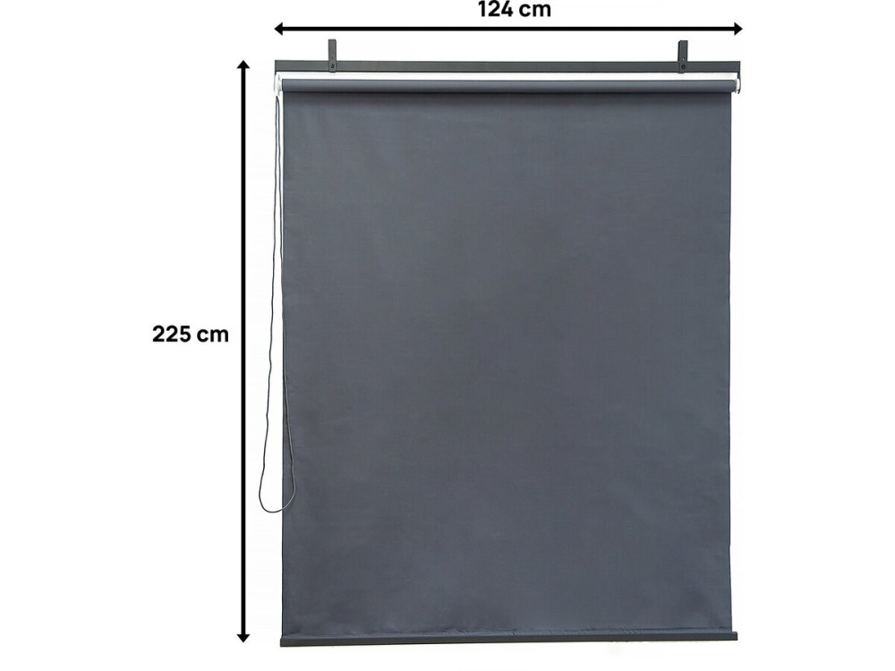 Juego de 3 carretes metálicos retráctiles - 124,5 x 225 cm - Antracita