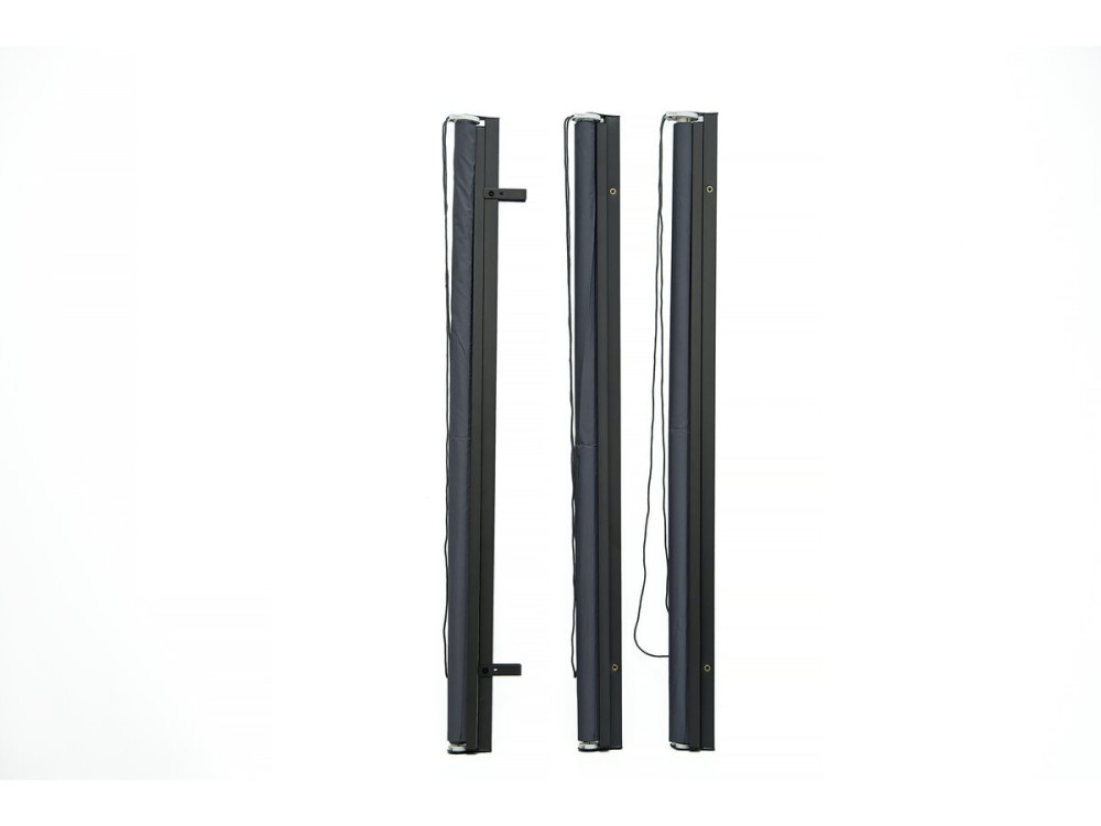 Juego de 3 carretes metálicos retráctiles - 124,5 x 225 cm - Antracita