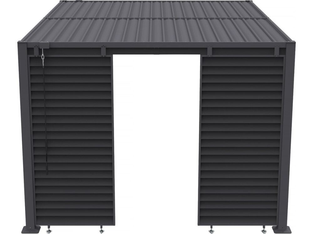 Persiana "Clifford" de acero galvanizado para pérgola bioclimática - 92 x 4 x 208 cm - Gris