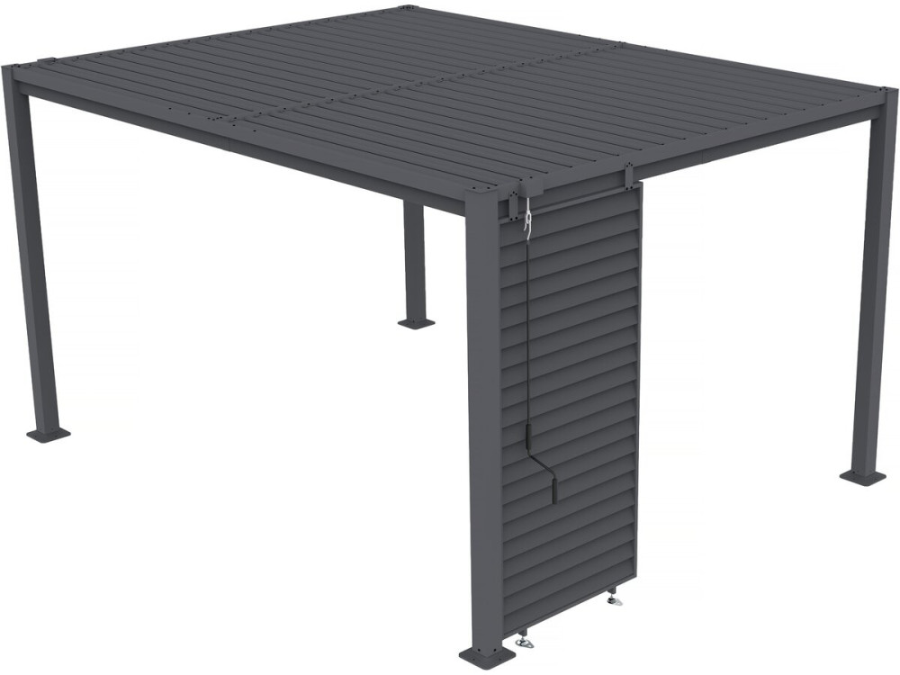 Persiana "Clifford" de acero galvanizado para pérgola bioclimática - 92 x 4 x 208 cm - Gris
