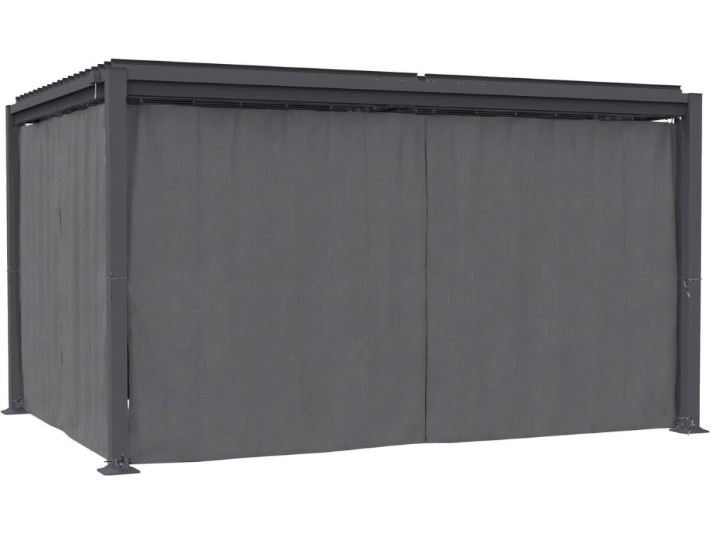 Cortina "Howard" + mosquitera para pérgola bioclimática - 3 x 4 m - Gris