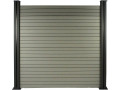 Lote de 6 lamas composite para vallas + poste - 1,60m - Gris