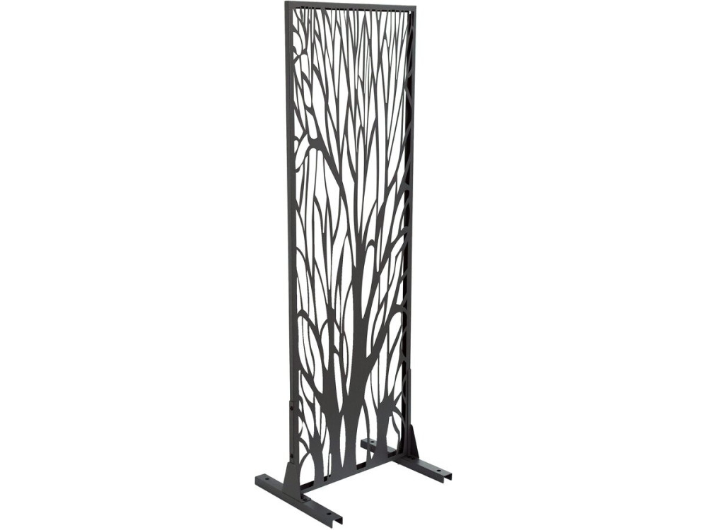 Valla metálica decorativa "Árbol" 50 x 150 cm - Antracita