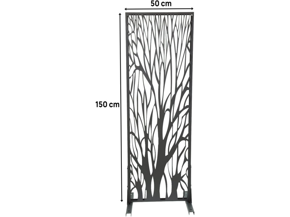 Valla metálica decorativa "Árbol" 50 x 150 cm - Antracita