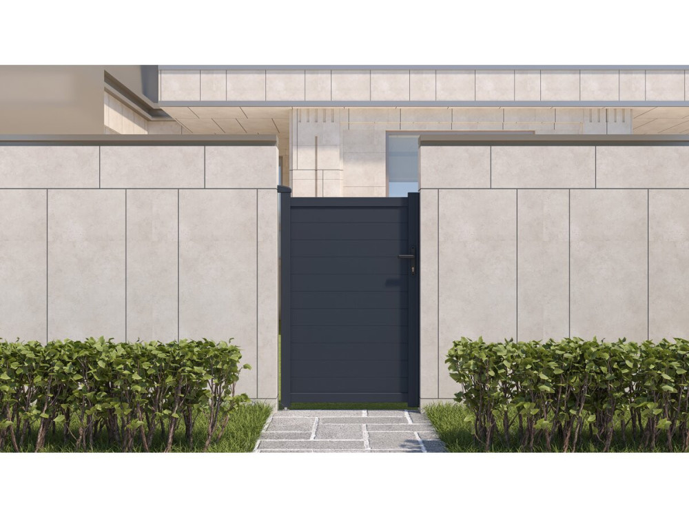 Puerta jardin aluminio "Marc" - 101.2 x 155.9 cm - Gris