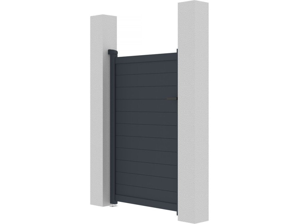Puerta jardin aluminio "Marc" - 101.2 x 155.9 cm - Gris