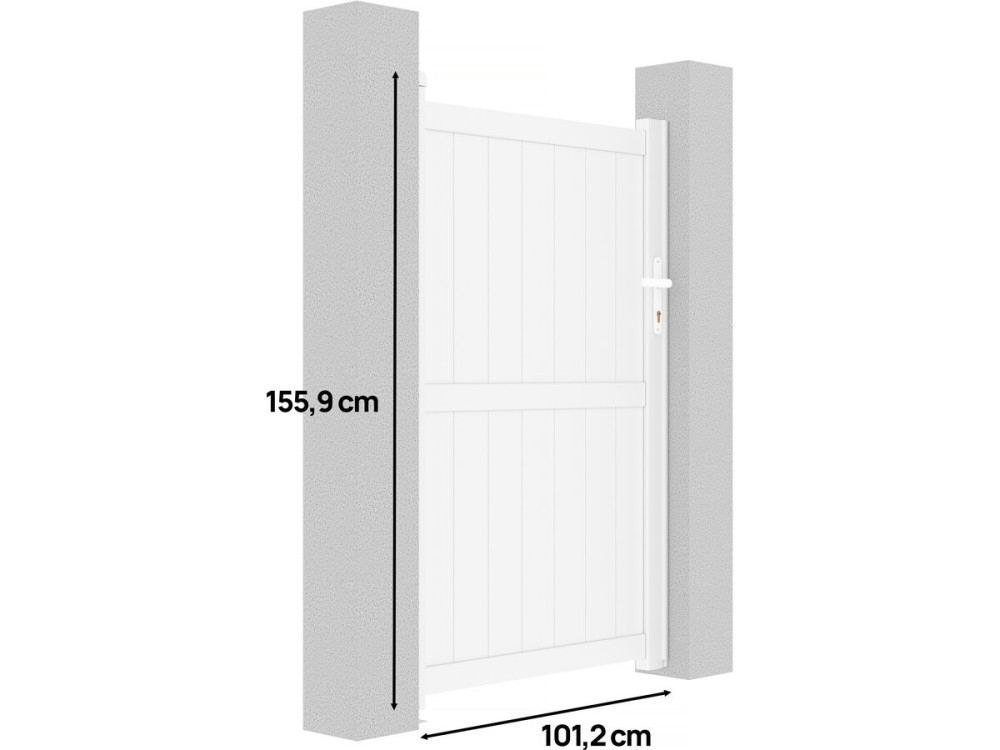 Puerta jardin aluminio  "Lola" -  101.2 x 155.9 cm - Blanco