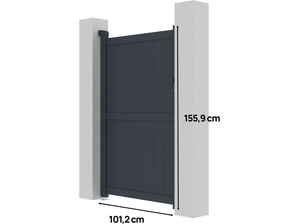 Puerta jardin "Maurice" - 101.2 x 155.9 cm - Gris