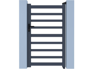Puerta de aluminio calado «Marius» - 100 x 180 cm - Gris