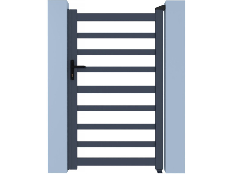 Puerta de aluminio calado «Marius» - 100 x 180 cm - Gris