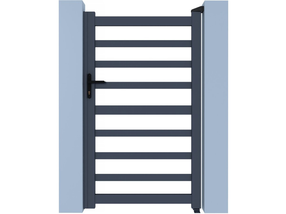 Puerta de aluminio calado «Marius» - 100 x 180 cm - Gris