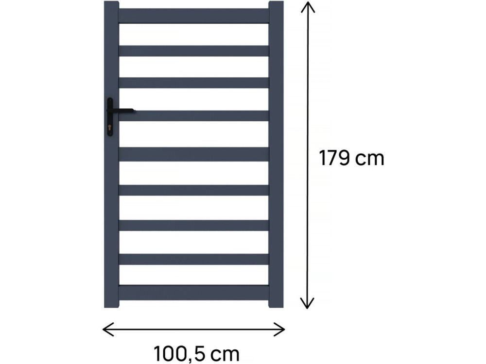 Puerta de aluminio calado «Marius» - 100 x 180 cm - Gris