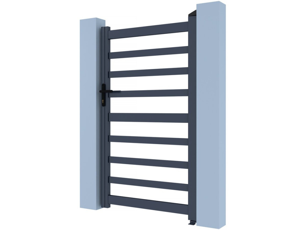 Puerta de aluminio calado «Marius» - 100 x 180 cm - Gris