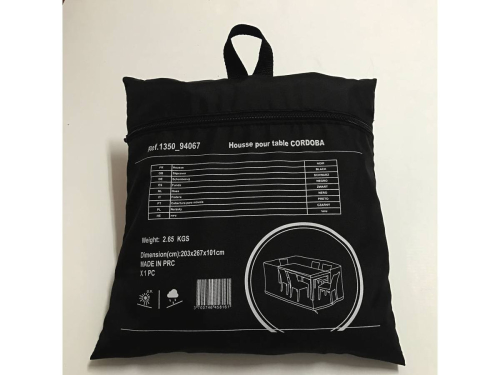 Funda de protección para salón de jardin Cordoba - Negro