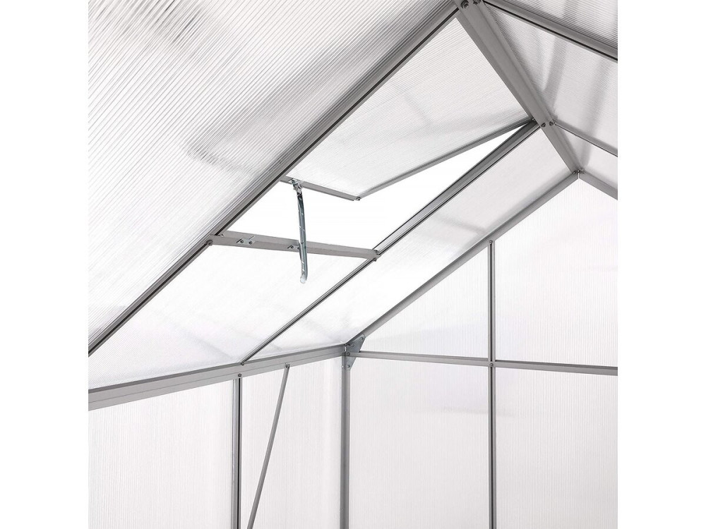 Invernadero de policarbonato "Basilic" - 8 m² - Gris