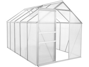 Invernadero de policarbonato 310 x 190 x 195 cm "Basilic" - 5,89 m² - Gris