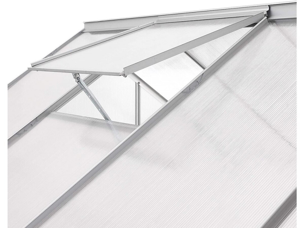 Invernadero de policarbonato 310 x 190 x 195 cm "Basilic" - 5,89 m² - Gris