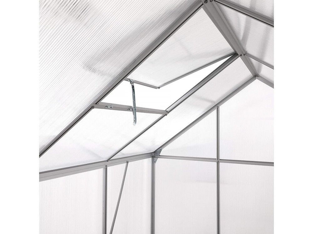 Invernadero de policarbonato 310 x 190 x 195 cm "Basilic" - 5,89 m² - Gris
