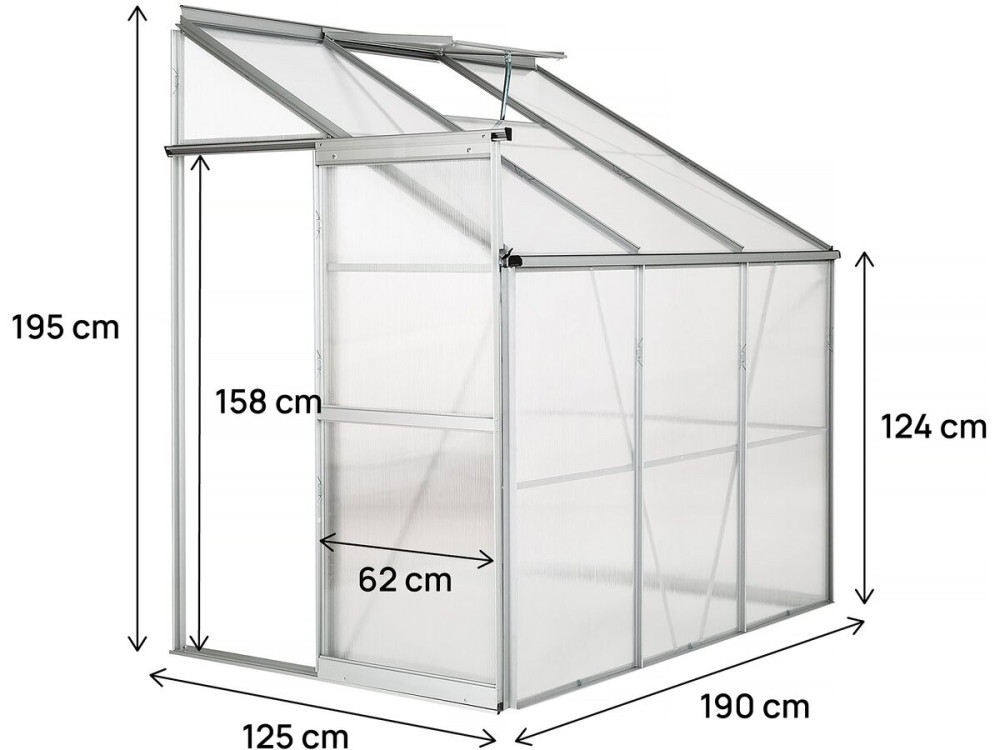 Invernadero de Policarbonato "Aneth"- 2 m² - Gris