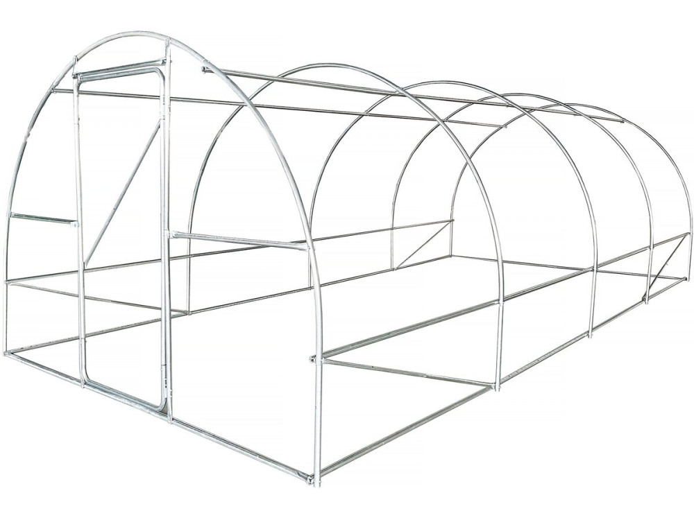 Invernadero de túnel "Mimosa" con puerta - 18 m² - 180 g - Blanco