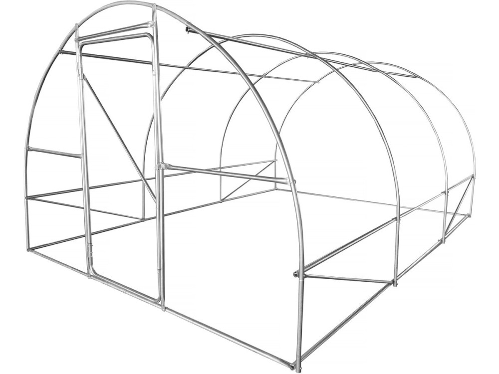 Invernadero de túnel "Mimosa" con puerta - 12 m² - 180 g - Blanco