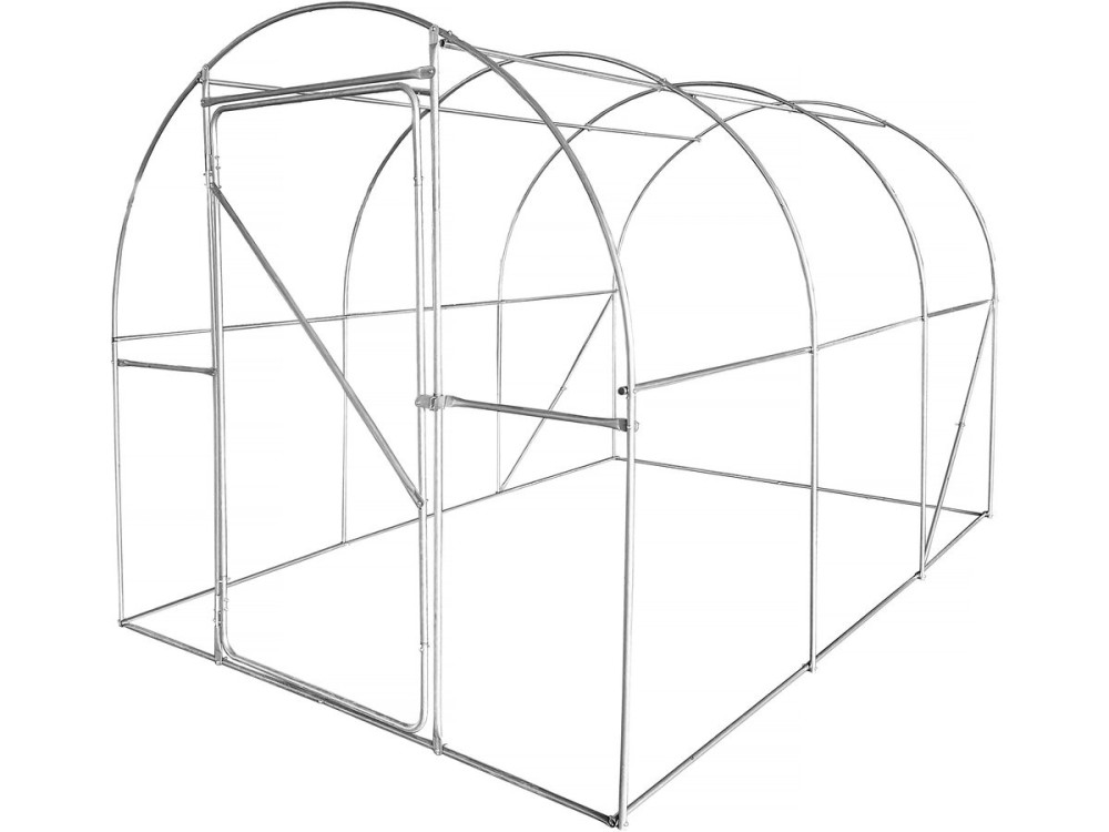 Invernadero de túnel "Mimosa" con puerta - 6 m² - 180 g - Blanco