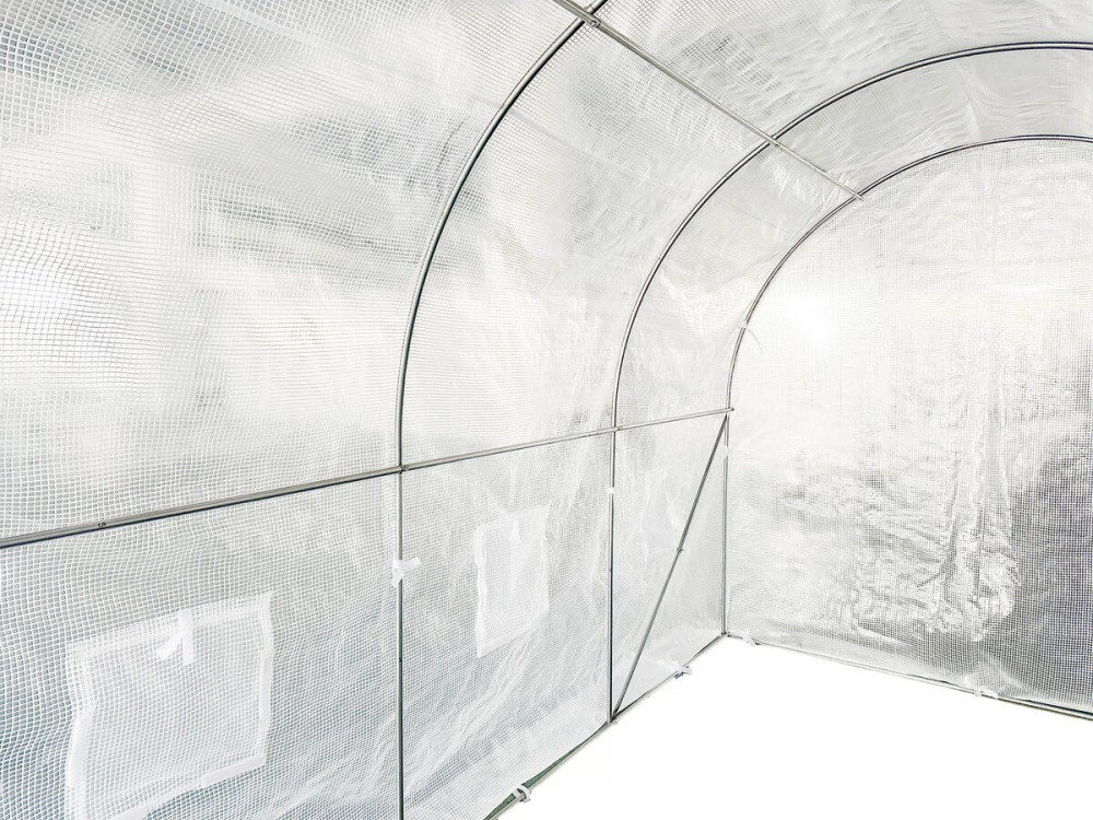 Invernadero de túnel "Mimosa" con puerta - 6 m² - 180 g - Blanco