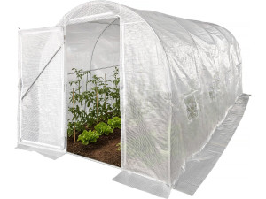 Invernadero de túnel "Mimosa" con puerta - 9 m² - 180 g - Blanco