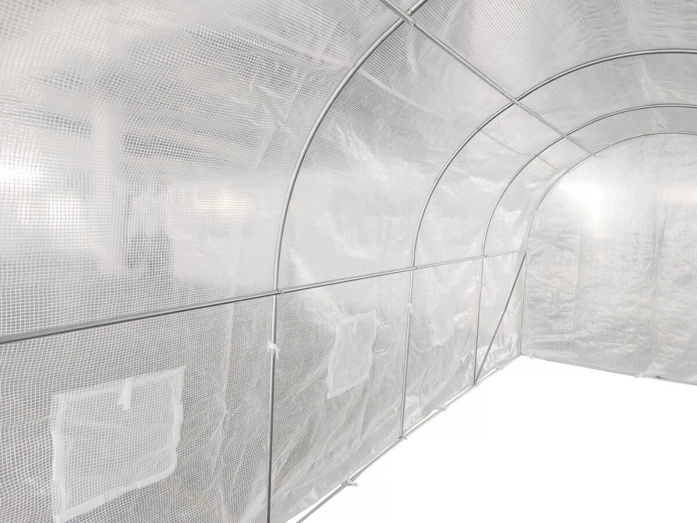 Invernadero de túnel "Mimosa" con puerta - 9 m² - 180 g - Blanco
