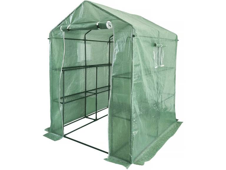 Invernadero para tomates de jardín con estantes «Lys» - 2,04 m² - 130 g - Verde