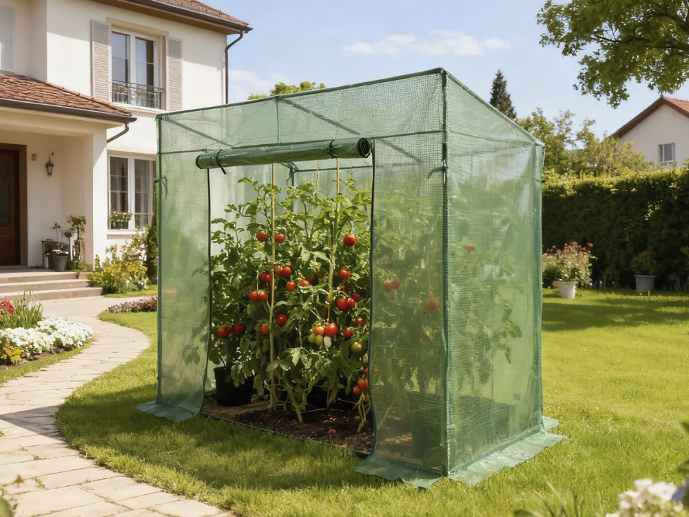 Invernadero para tomates de jardín «Lys» - 1,6 m² - 130 g - Verde