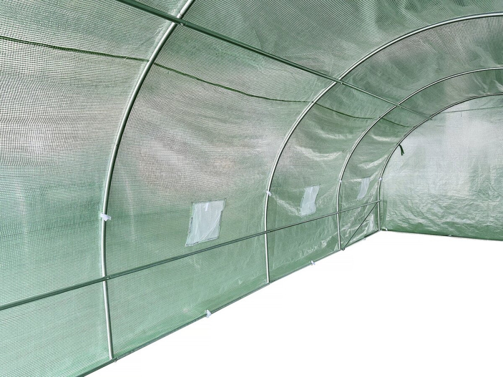 Túnel de invernadero para jardín «Lys» - 24 m² - 140 g - Verde