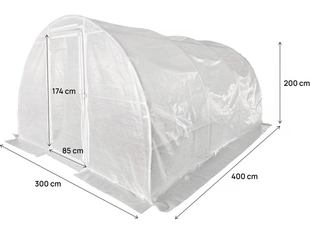 Cubierta para invernadero de túnel "Mimosa" - 12 m² - 180 g - Blanco