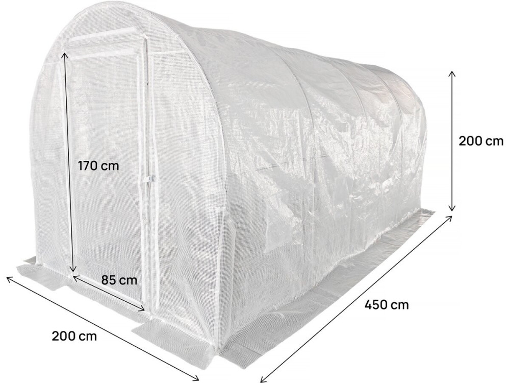 Cubierta para invernadero de túnel "Mimosa" - 9 m² - 180 g - Blanco