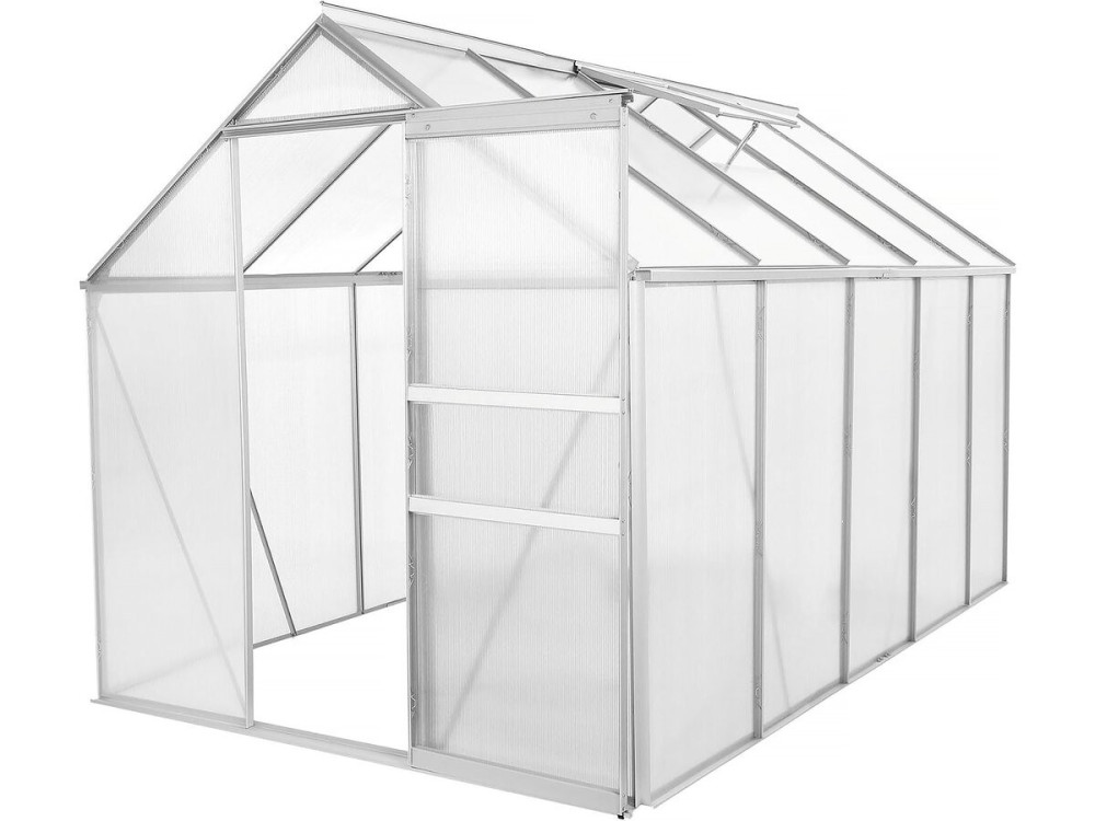 Base de acero galvanizado para invernadero de jardín "Basilic" - 5,89 m² - Gris