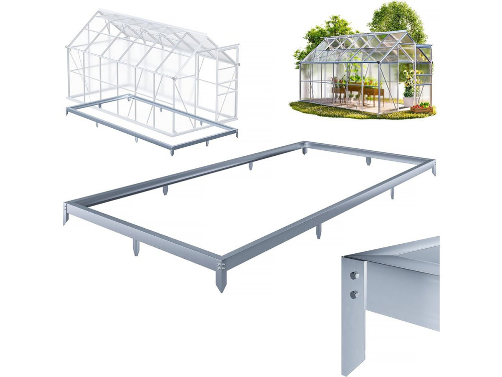 Base de acero galvanizado para invernadero "Basilic" - 7,03 m² - Gris