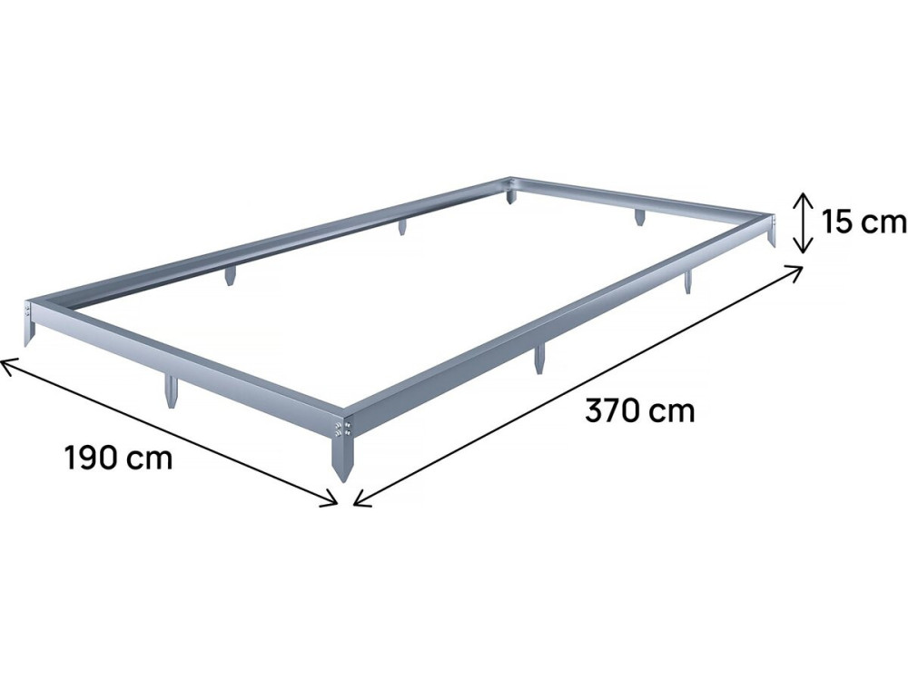 Base de acero galvanizado para invernadero "Basilic" - 7,03 m² - Gris