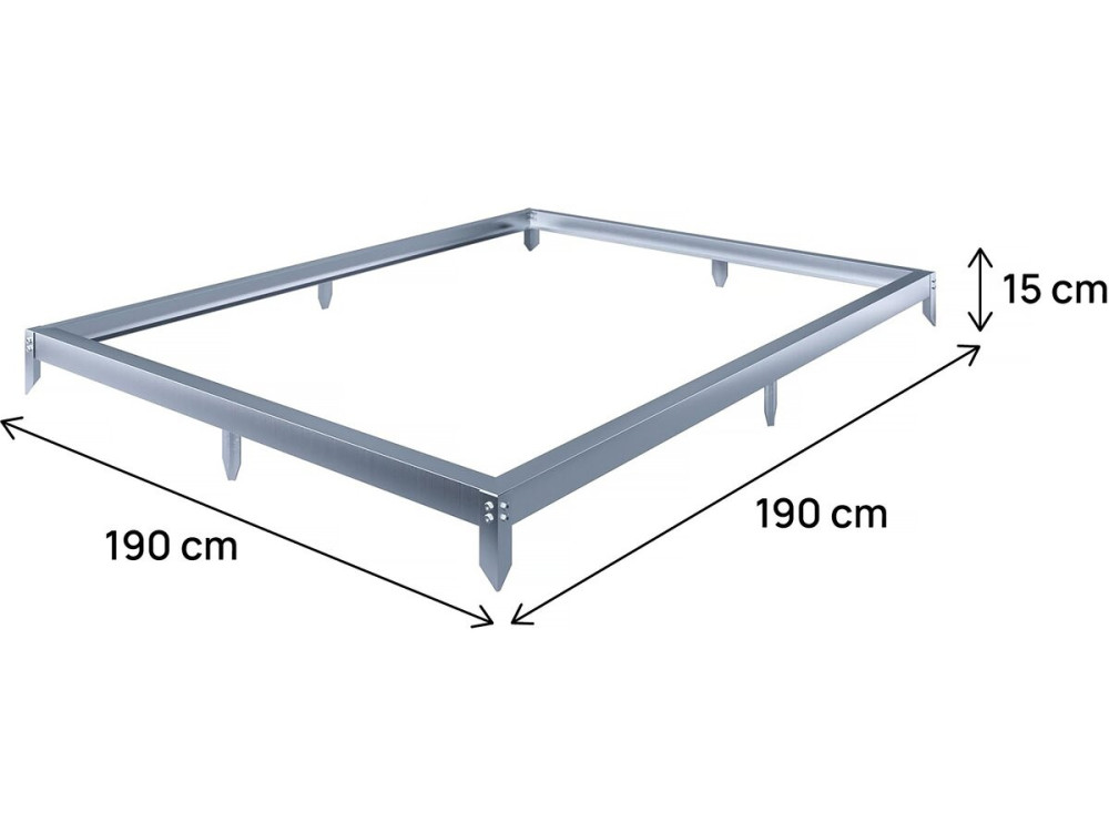 Base de acero galvanizado para invernadero "Basilic" - 3,61 m² - Gris