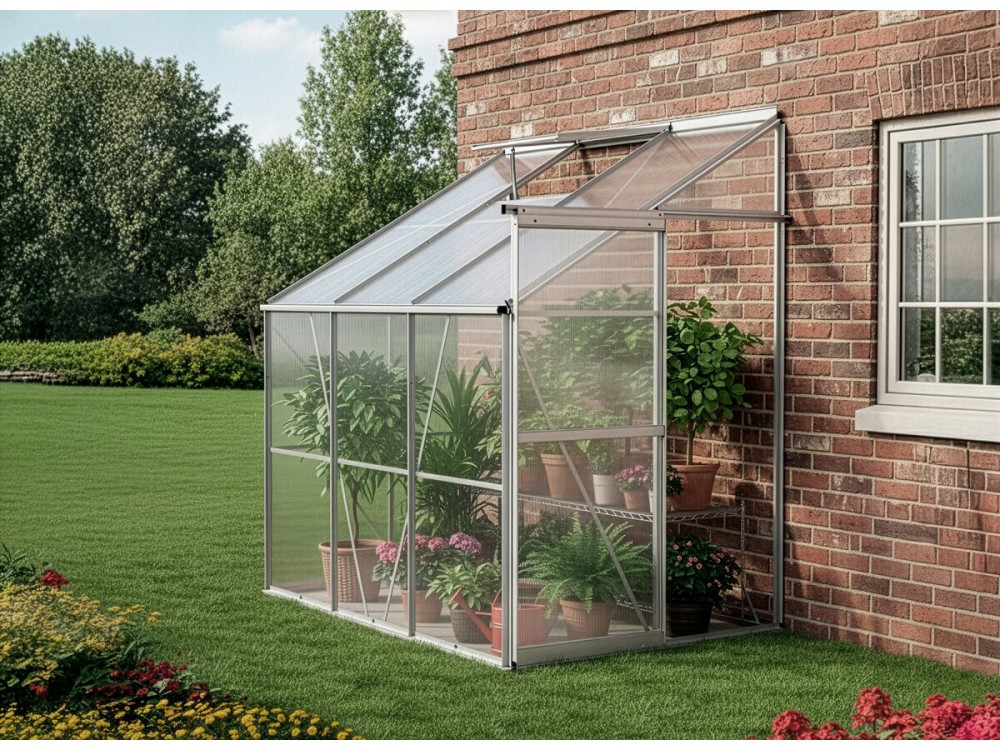 Base de acero galvanizado para invernadero "Basilic" - 2,37 m² - Gris