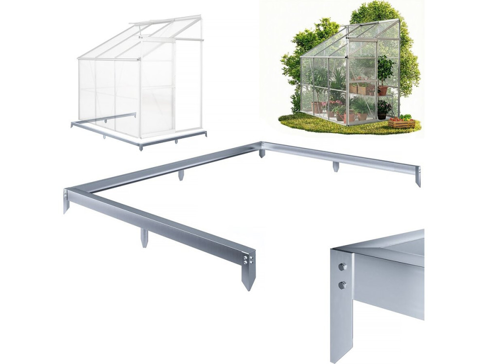 Base de acero galvanizado para invernadero "Basilic" - 2,37 m² - Gris