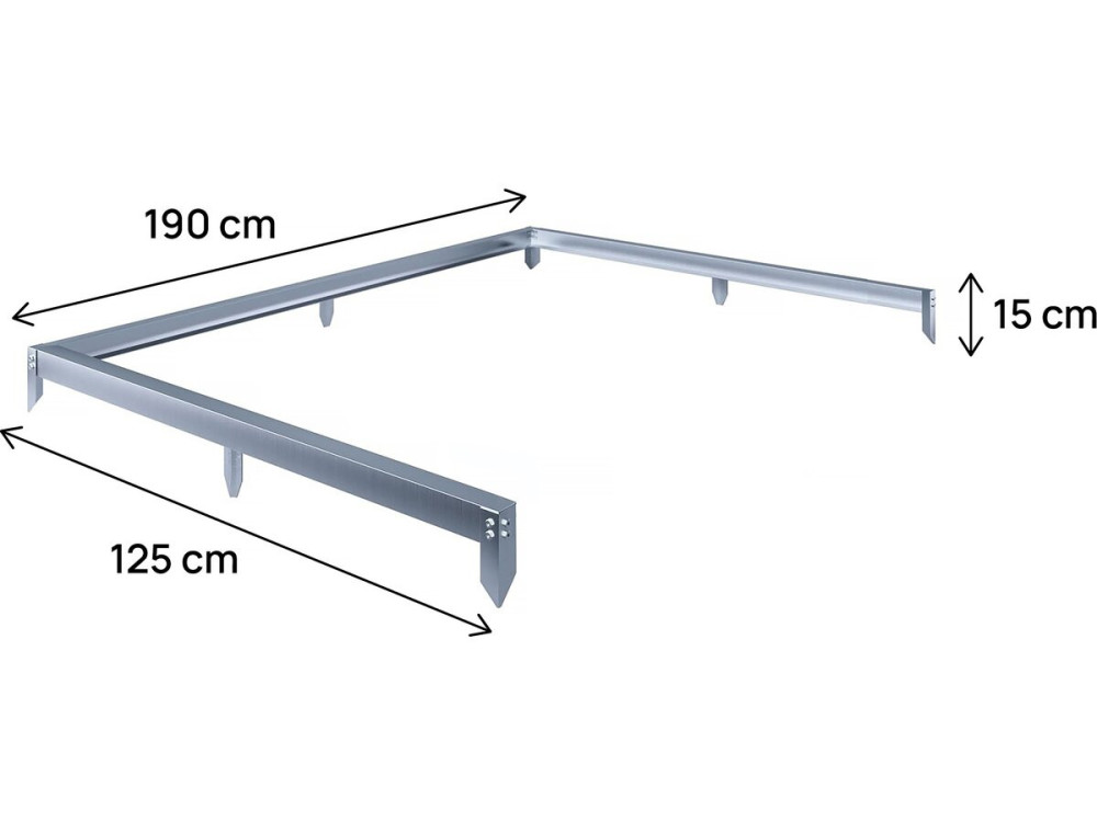 Base de acero galvanizado para invernadero "Basilic" - 2,37 m² - Gris