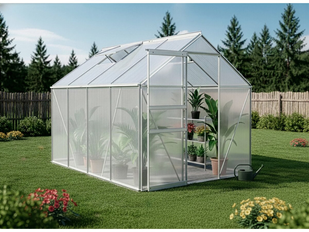 Base de acero galvanizado para invernadero "Basilic" - 4,75 m² - Gris