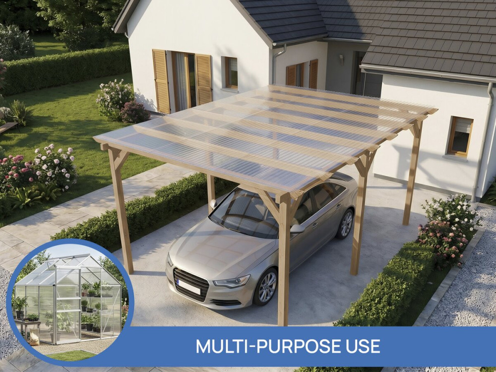 Lote de 10 paneles de policarbonato de 4 mm «Michigan», 7,9 m²