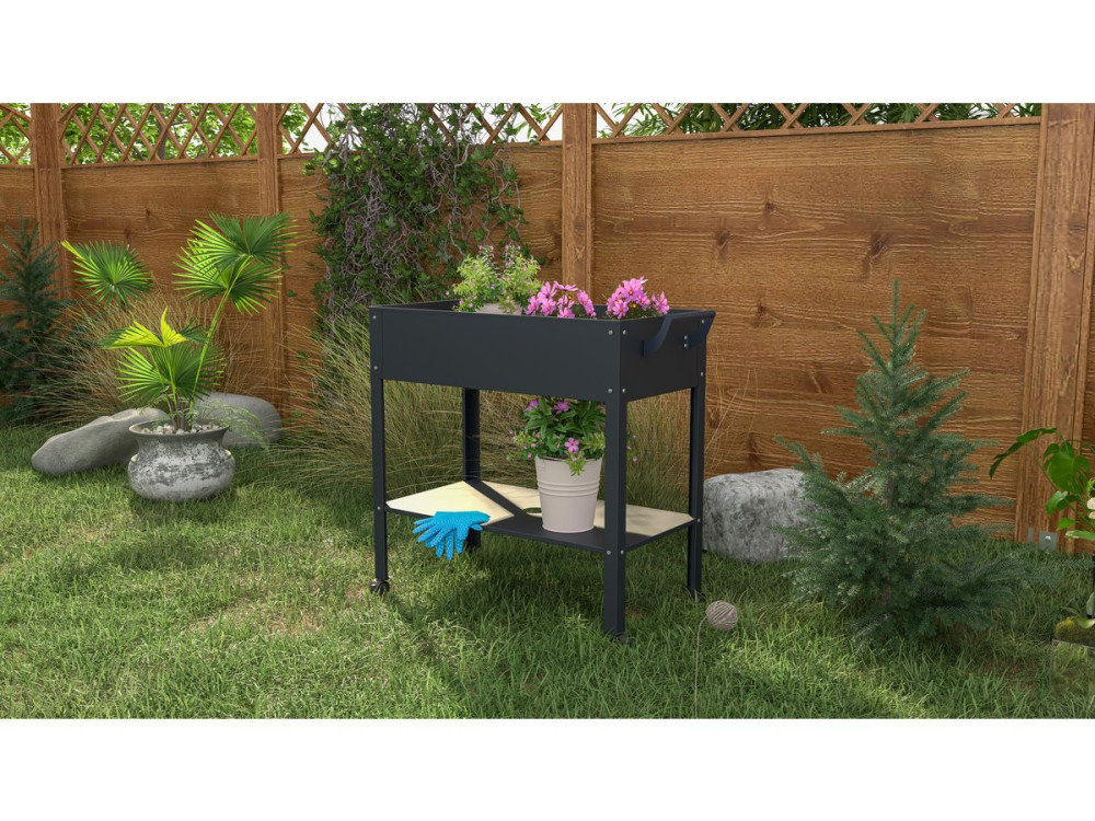 Mesa para macetas "Hibiscus" - 82 x 43 x 83 cm - Antracita