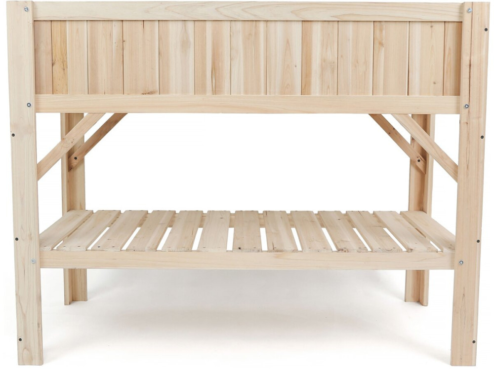 Huerto cuadrado de madera "Magnolia" sobre patas - 115 x 57 x 90 cm - Beige