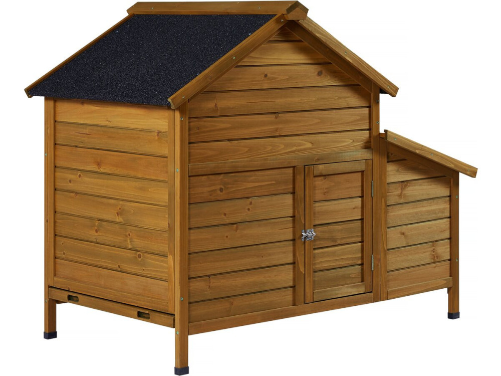Gallinero de madera "Cocotte" con caja nido - Marrón