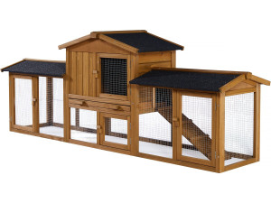 Conejera de madera "Galina" de 2 puertas, exterior e impermeable