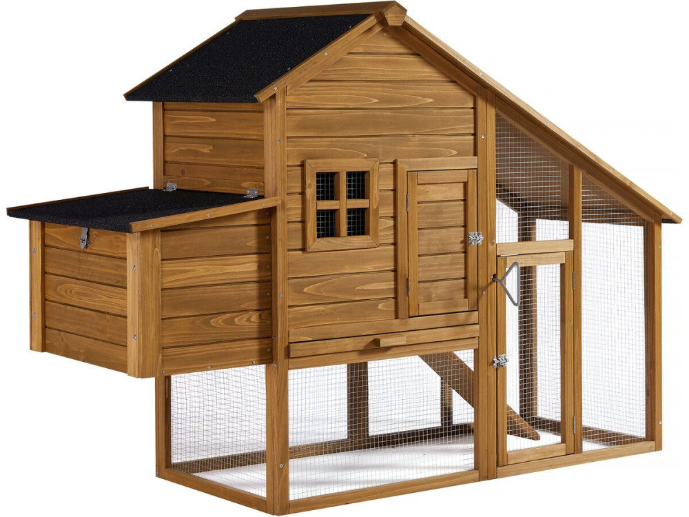 Gallinero de madera "Princesse" con caja nido - Marrón