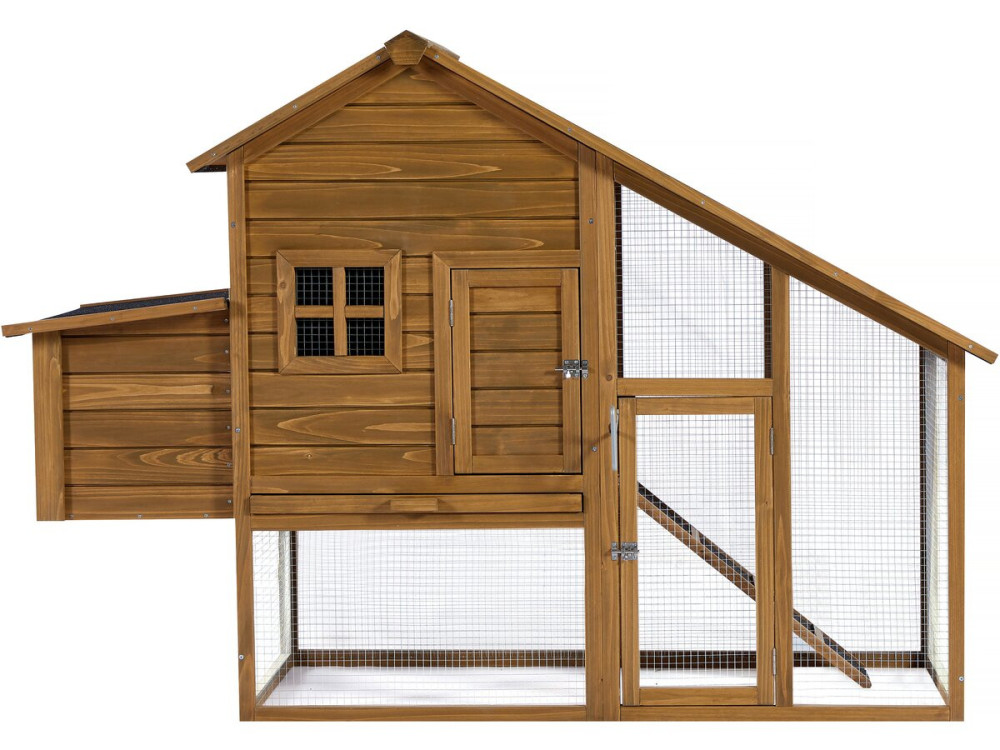 Gallinero de madera "Princesse" con caja nido - Marrón