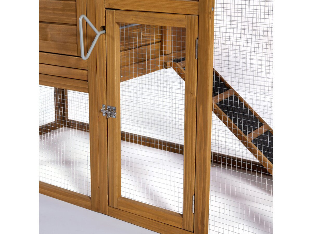 Gallinero de madera "Princesse" con caja nido - Marrón